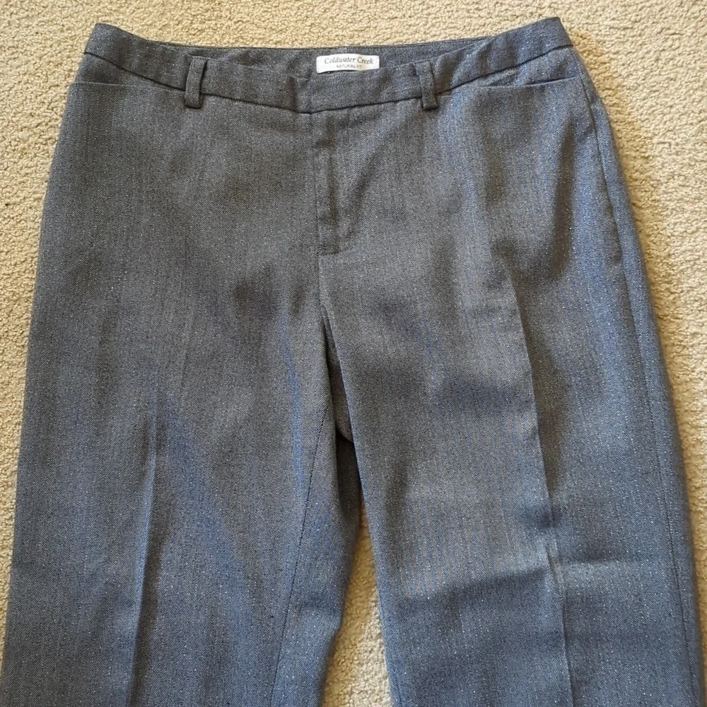 Coldwater Creek Gray Shimmer Metallic Natural Fit Bootcut Pants Size 12